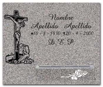 Lápida para nicho CG46 Grabado Cristo Crucificado con ...